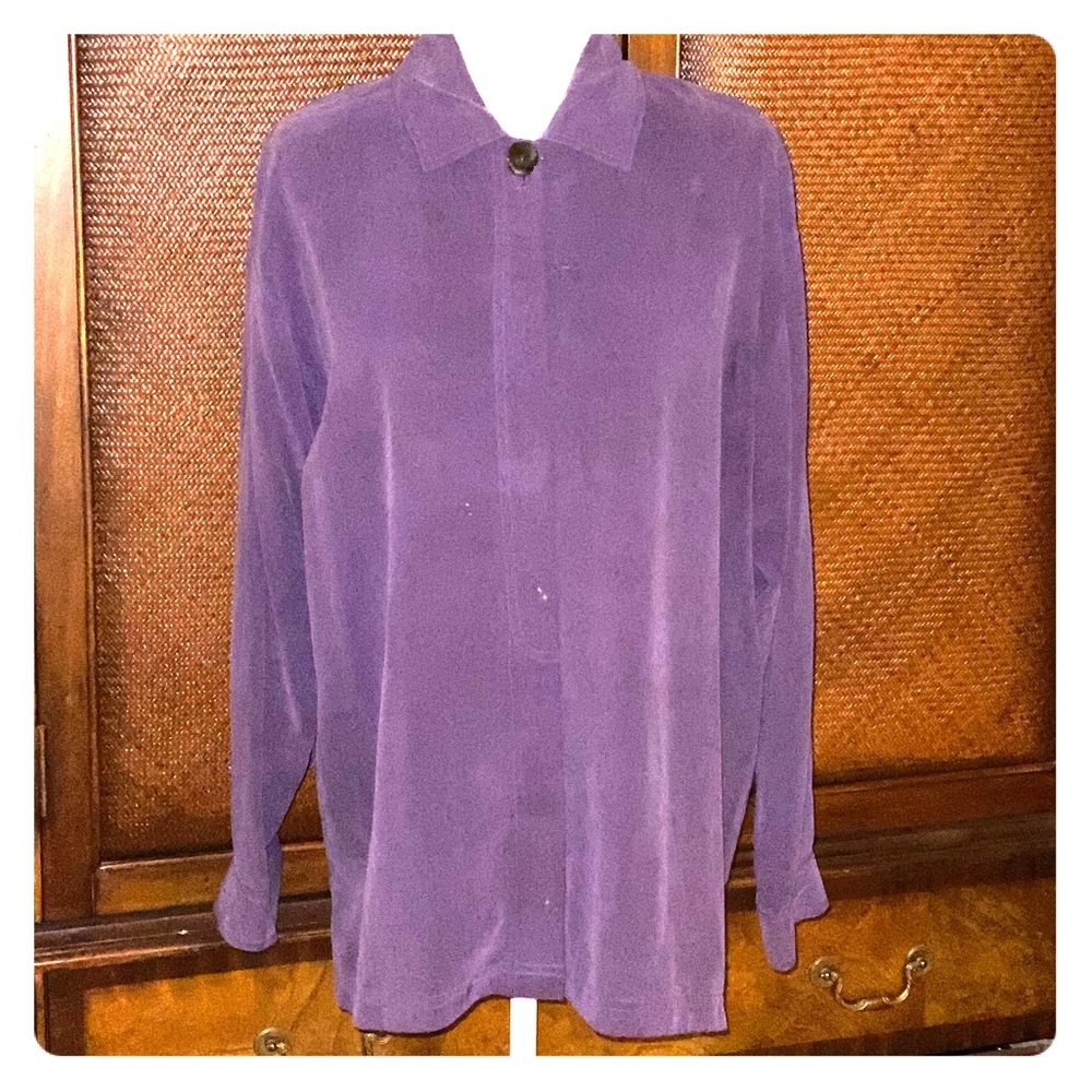 Vintage Silk Club Purple Tunic Top / Blouse